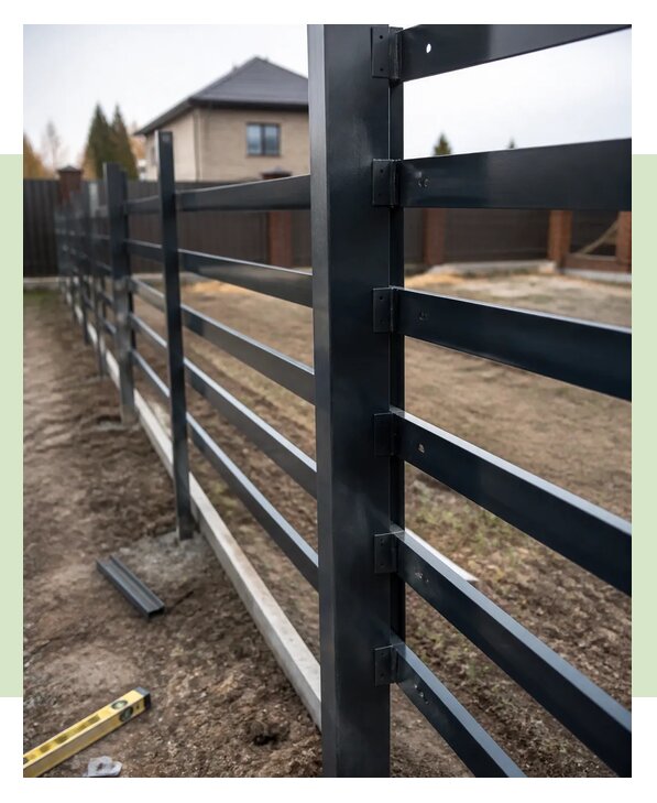Монтаж металлического забора ранчо под ключ в Твери